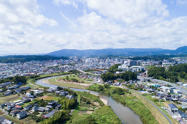 いわき市の空撮
